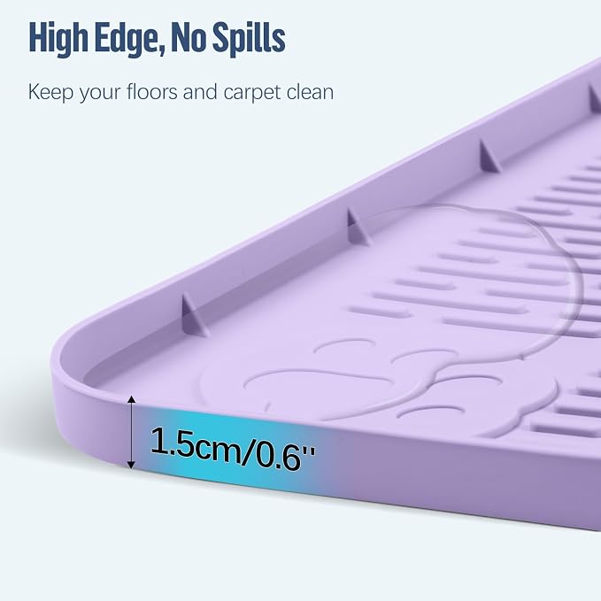 Pee Pad Holder for Dogs 34''x22'' Silicone Puppy Pee Pad Tray, Purple | Extra Large Dog Potty Tray Leak-Proof, High Edge, No Spill Training Pads for Floor Protection, No Pee Pads