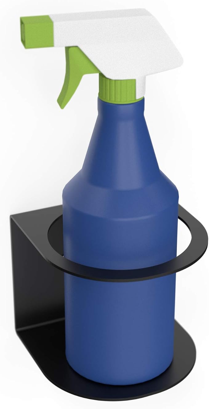 All-Purpose Spray Bottle Holder | Easy Install Wall Mount - Hardware Included | Heavy-Duty Powder Coated Steel Storage Rack for Garage And Home | Craft Workspace Paint Bottle Organizer USA Made
