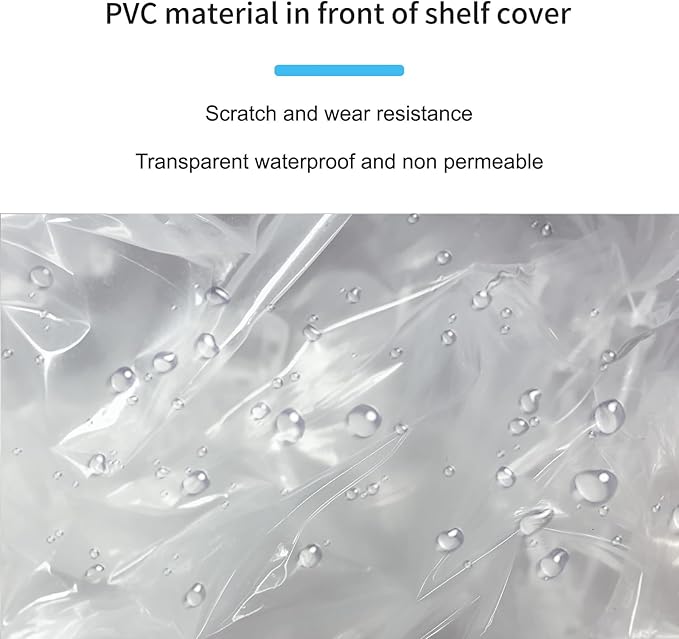 Waterproof Shelf Cover for Storage Shelving, Fits 30"W x 14"D x 62"H | Shelving Dust Unit Cover with Zipper & Clear Front, For Rack in Utility Room, Pantry, Kitchen (Black, No Shelves)