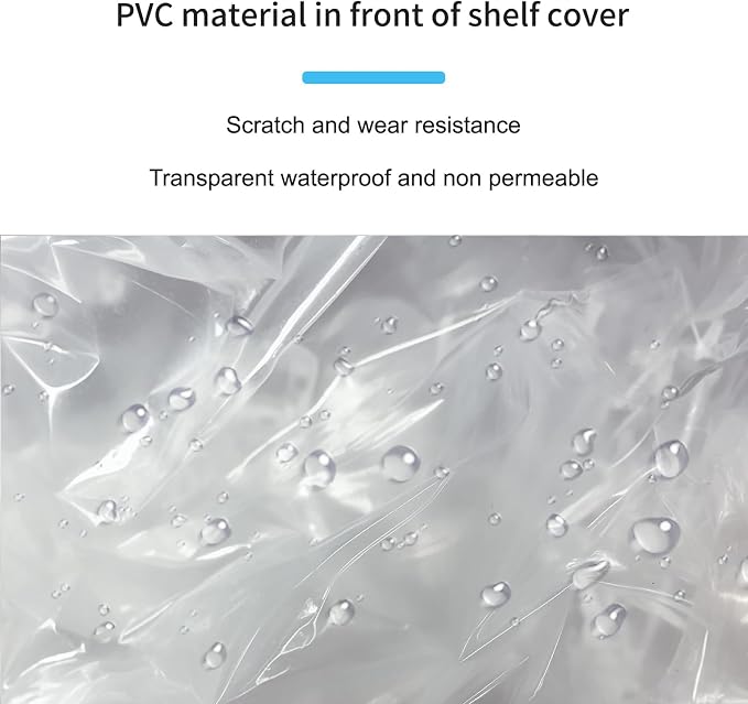 Wire Rack Cover, Fits 42"x19"x72" Metal Shelving | Waterproof Dustproof Cover for Wire Shelf & Clothes Rack, Clear PVC Front & T-Zipper (No Shelves,Black)