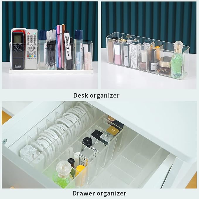 Charger Cable Cord Storage Organizer Box - Easy Storage Without Cable Ties | Stackable,with Lid,Dust-Proof,Space Saving,6 Standard Space and 1 Larger Space,for Home Office Desk Accessories Supplies