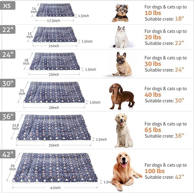Mora Pets Cat Bed Ultra Soft Dog Crate Pad Star Print 2 Pack 18 inch Blue | Washable Crate Mat for Small Dogs and Indoor Cats, Reversible Fleece Dog Kennel Pad, Flat Pet Bed, Cat Carrier Mat