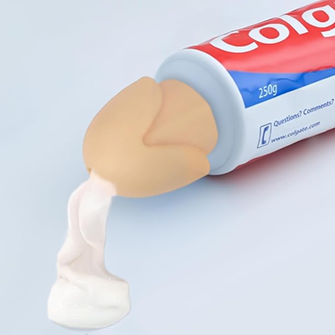 Gag Gifts - White Elephant Gifts, 2Pcs Toothpaste Dispenser, Toothpaste Squeezer, Pranks 3D Printed Self Closing Toothpaste Caps Bathroom Accessories for Bathroom Toothbrush Holders
