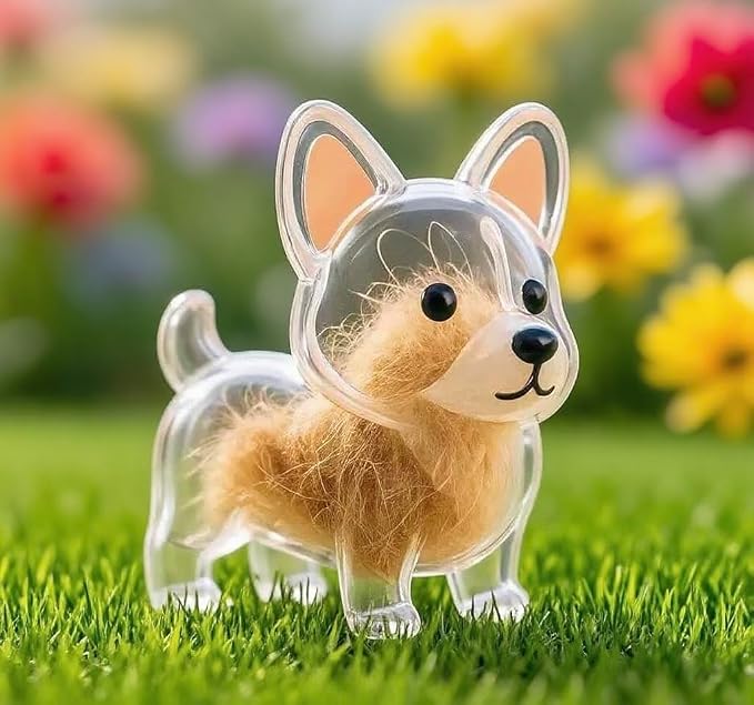 Dog Hair Collector Keychain Charm Memorial Storage Box, Transparent Bottle for Pet Hairs Keychain, Pets Fur Keepsake Keyring for Collecting Hair, Portable Pet Memory Capsule(1)