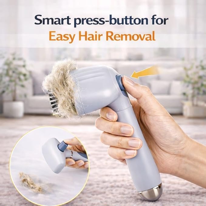 Self Cleaning Dog Brush for Shedding – Undercoat Rake for Dogs & Cats, Deshedding & Dematting Tool with Dual Stainless Steel Teeth, Removes Loose Fur for Thick & Double Coats