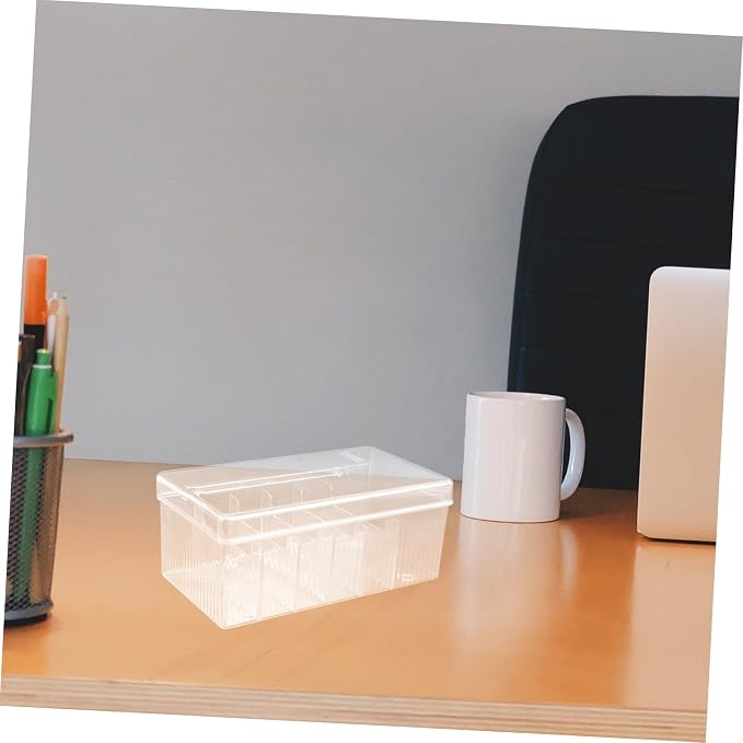 OSALADI Desktop Organizer Box Multi-grid Storage Case for Usb Cables Phone Chargers and Accessories Pet Material Lid for Office and Home Use