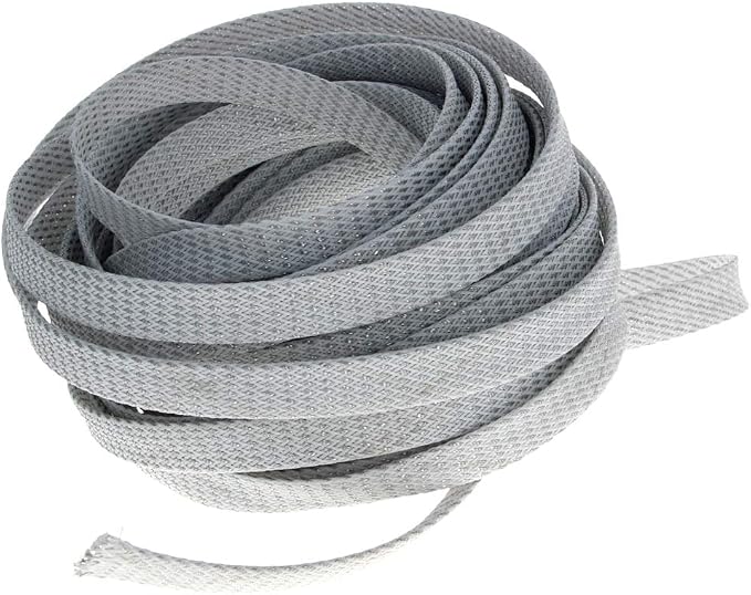 Heyiarbeit 10m/32.8ft PET Expandable Braid Cable Sleeving Flexible Wire Mesh Sleeve Silver White 12mm