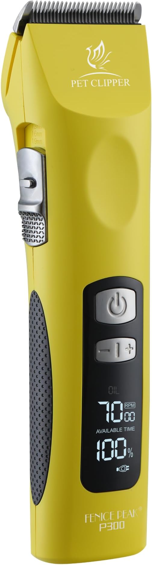 Professional Dog Grooming Clippers with 17H Runtime & Replaceable 440C Blade, 5-Speed Low Noise Electric Dog Shaver for Thick, Matted, Curly Hair, Cordless Clipper for Groomer & Home Use, Yellow