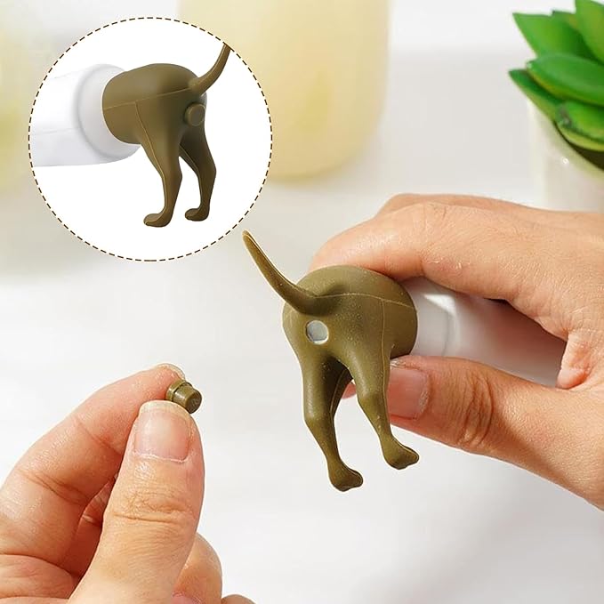 2 Pcs Poop Toothpaste Dispenser, Hilarious Golden Retriever Puppy Poop Toothpaste Dispense, Dog Butt Toothpastes Topper,Suitable for Dog Lovers
