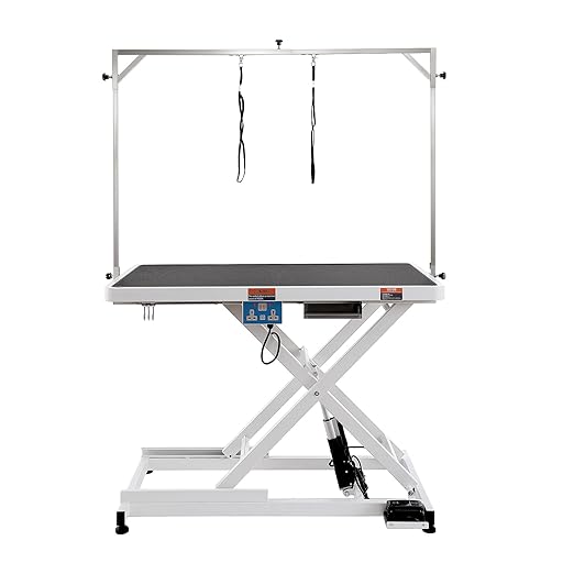 VEVOR 50 Inch Pet Grooming Table, Heavy Duty for Large Dogs, Height Adjustable, Anti Slip Tabletop, Grooming Arm Included, Max Load 400LBS