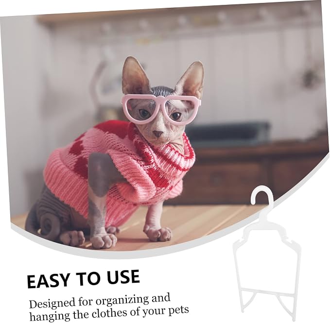 VICASKY 10Pcs Pet Clothes Hangers Durable PP Dog Apparel Organizers Non Slip Dog Clothing Holders for Pets for Pet Clothes Storage and Organization