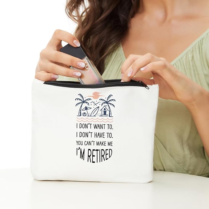Funny Retirement Gifts for Woman Makeup Bag, Retired Gift Cosmetic Bags | Cool Retirement Gifts Travel Toiletry Bag, Birthday Going Away Goodbye Coworkers Leaving Gift for Colleague Manager Boss Lady