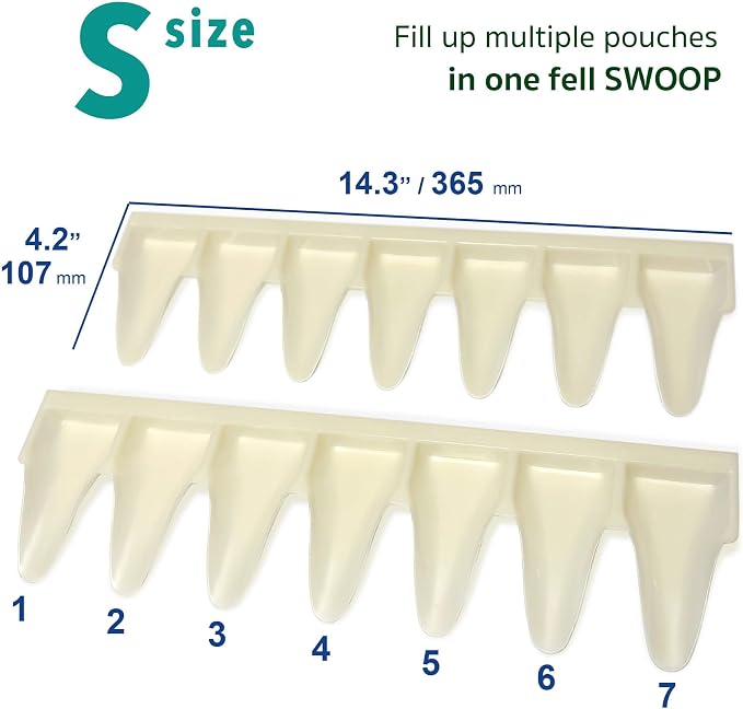 Mansung S Loading Tray 2pcs - 7-Slot Plastic Use with Mansung Pill Bags, Heat Seal Pill Pouches, sealable Pouch Dispenser kit Daily Sealing Filler Vitamin AM PM Organizer, Bag pouche Pack Organizer