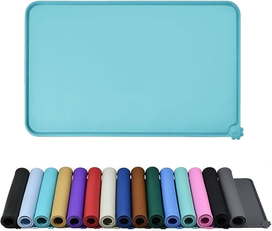 Reopet Waterproof Pet Feeding Mat, Non-Slip Silicone Placemats for Dog Cat Food and Water Bowl, High Raised Edges to Prevent Spills and Protect Floors