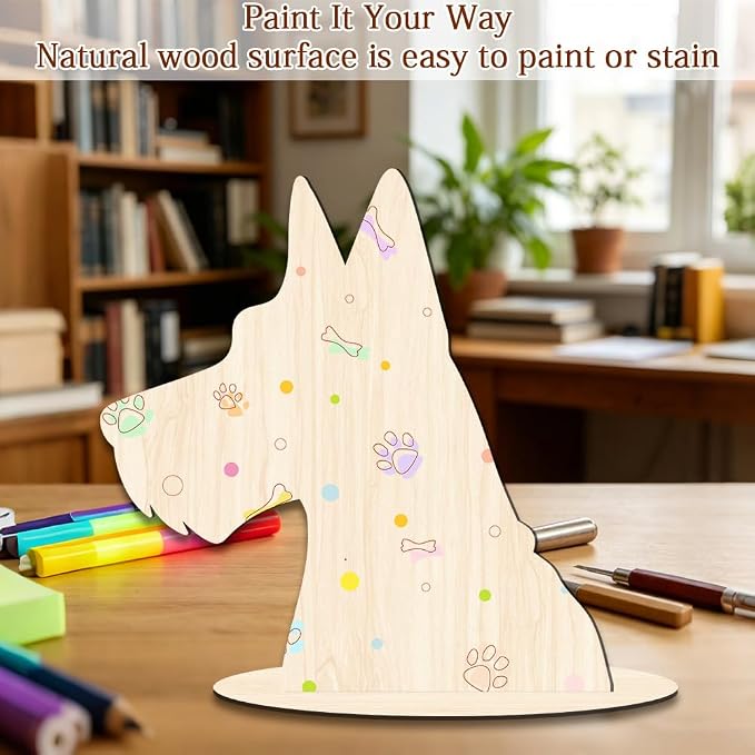 Dog Mannequin for Clothing Scarf Bandana 11.8 x 11.5 x 0.2 Inch Dog Display Stand Wooden Pet Silhouette Display Stand for Pet Stores Shops Window Show Photography Prop Home Decorations
