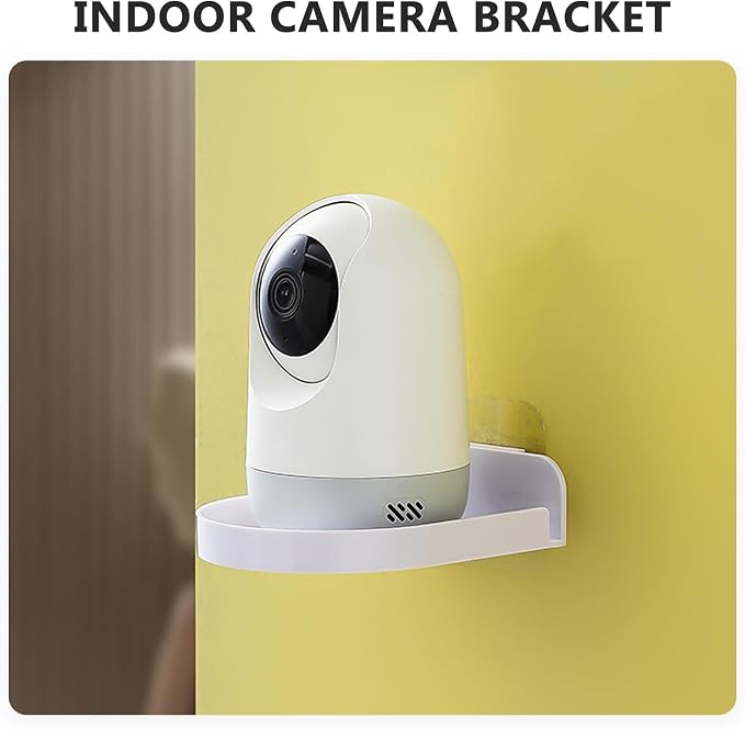 Tofficu Wall Mount Camera Holder and Router Storage Bracket for Home Security, White Plastic Punch-Free Wall Shelf Suitable for Indoor