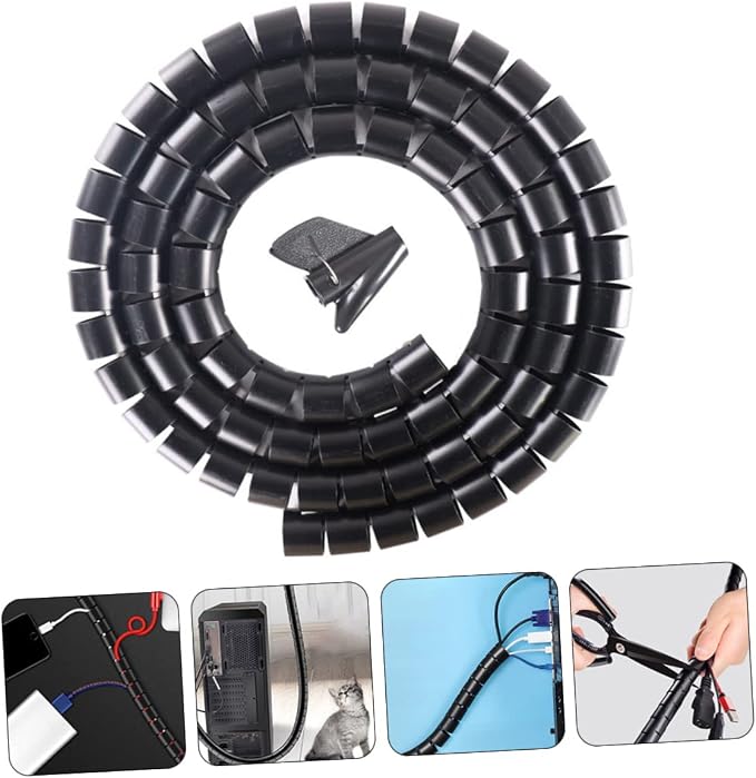 NUOBESTY 1 Set Cable Sleeve Spiral Wire Wrap Organizer for Pets Durable Pe Material Easy to Install Prevents Chewing for Cable Management