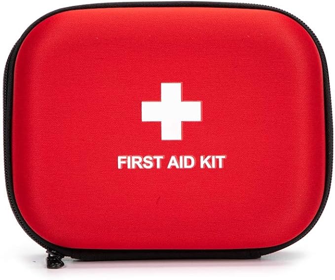 EVA Hard Red Medical Bag - Round, Emergency Responder, Camping, Outdoors (6.8x5.3x2.2 Inches)