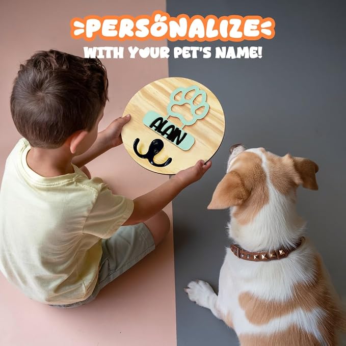 Dog Leash Holder Wall Mount, Personalized Pet Harness Hanger Paw Print Hook, Hook for Dog, Cat, Key Rack Wall Organizer, Cat Collar Organizer for Entryway, Memorial Gifts for Pet Lover