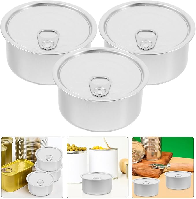 iplusmile 180Ml Airtight Aluminum Food Storage Cans with Lids 10 Pack Empty Sealed Tea Tins Portable Refillable Containers for Pet Food Snacks Travel Outdoor