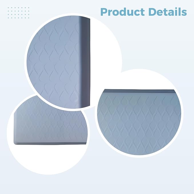 Under Sink Mat, Silicone Cabinet Liner 22 x 19 x 1 Inch, Waterproof Drip Tray with 1 Inch Raised Edge, Easy Clean Gray Shelf Protector for Kitchen, Bathroom and Utility Room