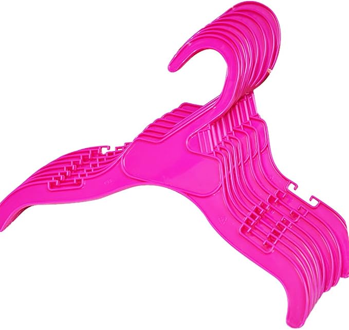 NACOCO 10pcs Pink Plastic Dog Puppy Pet Clothes Hanger (Set of 10) (Red,L)