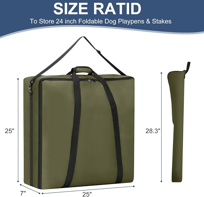 24" Dog Fence Storage Bag for Camping & RV Trips Comfortable Carry | Suitable for Foldable Exercise pens, Dog Fence Travel Bag With Handles, 600D Oxford Fabric,Neat Storage, Wear-Resistant
