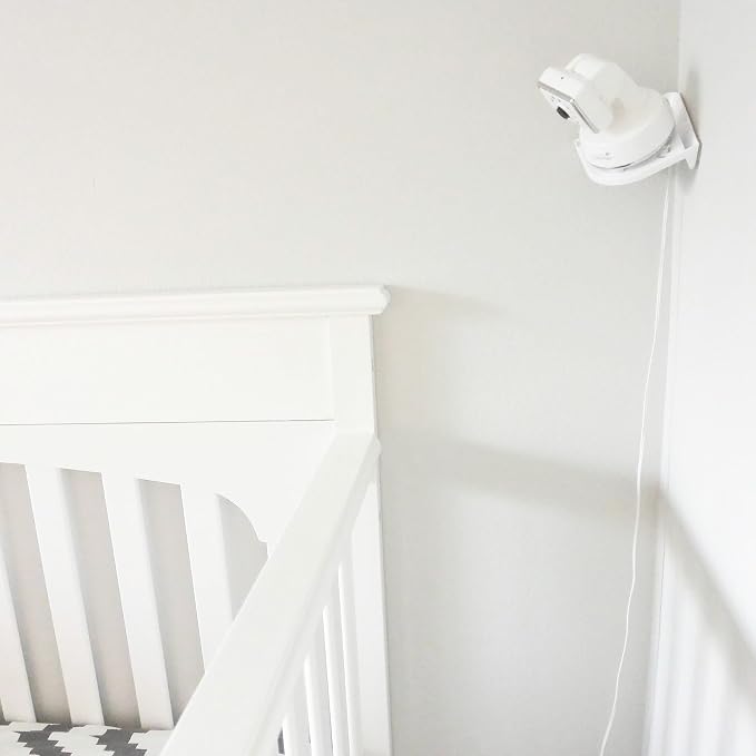 Corner Baby Monitor Mount – Adhesive Baby Camera Mount Shelf – No Drill Wall Shelf – Universal Camera Compatibility – White, 1 Pack