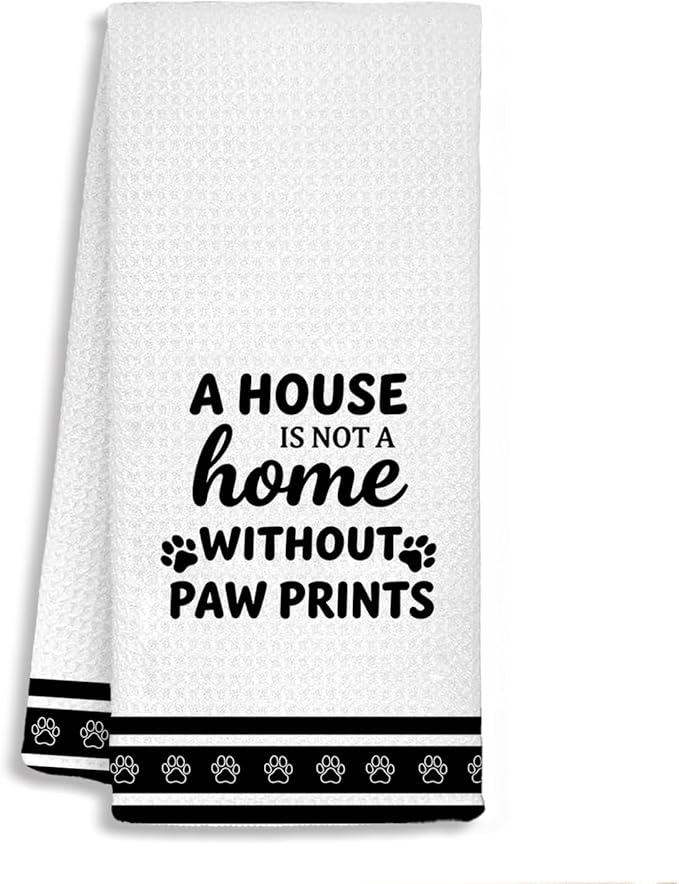 Dog Kitchen Towels, Dog Mom Gifts for Women Dish Tea Towels, Pet Lover Gifts Decorative Hand Towels for Kitchen Bathroom Decor, 16x24 Inch