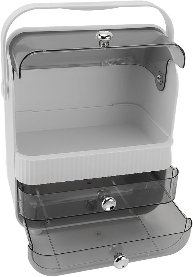 Makeup Organizer with PET Material and 2 Drawers for Bathroom Countertop (Small)