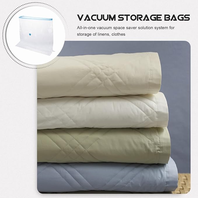 Large Capacity Vacuum Storage Bag 80x100x44cm for Comforters | PET and PE Material, Window Design, Airtight Organizer, White Finish for Household Storage