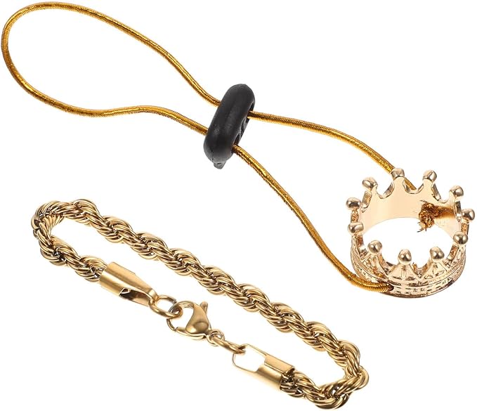 Lizard Clothes Accessories Reptile Crown Necklace with Chain Small Costume Hat for Bearded Dragon Snake Lizard Festival Photo Prop 0.98 X 0.98 X 0.51 in