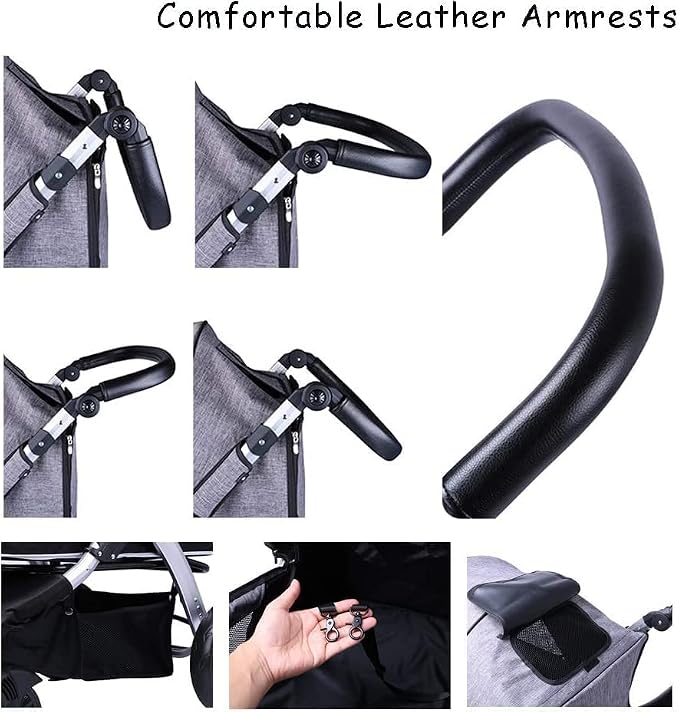 Large Pet Pram Dog Strollers Travel Carriage Stroller Carrier Cat Stroller Breathable 600d Oxford Cloth (Grey A) ()