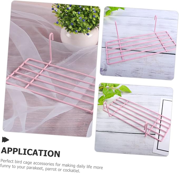 YARNOW Wall Grid Parrot Stand Iron Platform for Birds Easy to Install Decorative Bird Perch Wall-Mounted Accessory