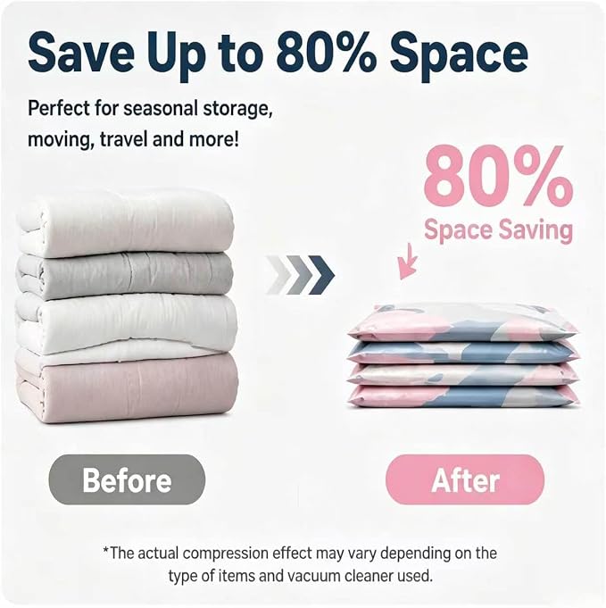 No-Pump Vacuum Storage Bags, Pump-Free Large Capacity Vacuum Storage Bags, Large Vacuum Compression Bags without a Pump for Clothes Bedding Comforters Off-Season Gear (2, L 39×31×15")
