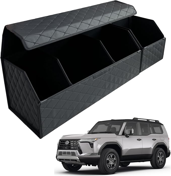Car Trunk Organizer for For GX - Custom Fit,Easy Installation，Large Space Outdoor Trunk Organizer with Leather,Hook and Loop Fastener,4-Layer Cover,For GX 550 2024-2025