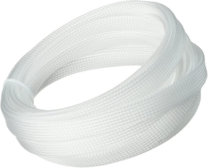 Jutagoss PET Expandable Braided Cable Sleeve, 16.4ft - 1/2 inch Transparent Cable Management Sleeve, Wire Loom Tube Cord Protector for USB Cable, Power Cord, Audio Video and More, 1Pc