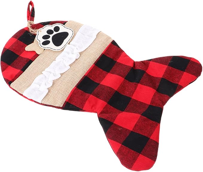 VICASKY 1Pc Christmas Pet Stocking Bag Charming Holiday Pouch for Pets Storage for Christmas and Decorations for Parties and Festive Occasions