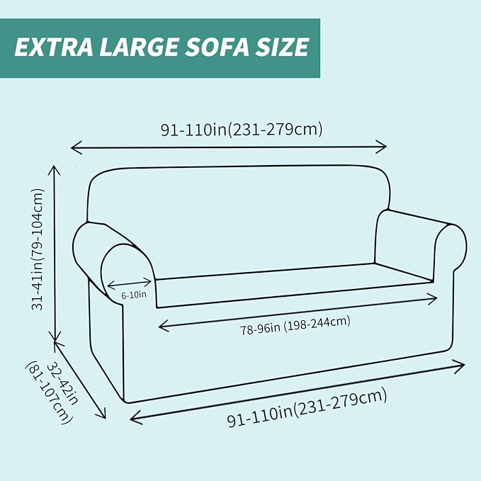 YEMYHOM Couch Cover Latest Jacquard Design High Stretch Extra Large Sofa Covers Pet Dog Cat Proof Oversized Slipcover Non Slip Magic Elastic Furniture Protector (X Large, White)