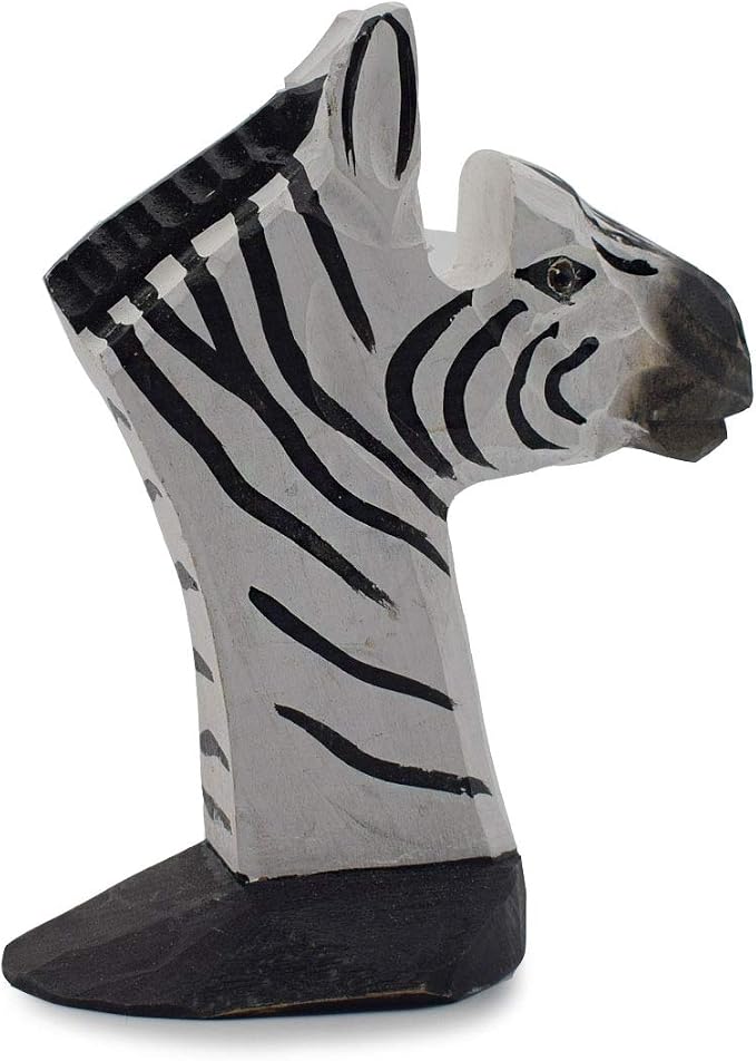 Handmade Wood Carving Eyeglasses Spectacle Holder Stand Sunglasses Display Rack Home Office Desk Décor Gift (Zebra)