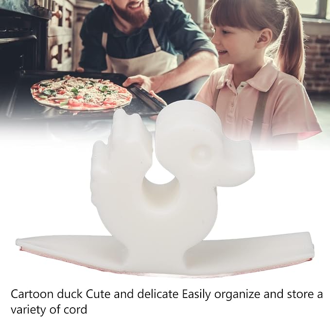 Cord Organizer Appliance Cable Duck Shaped Silicone Cable Keeper for Beauty Salon Home Kitchen Office (White)