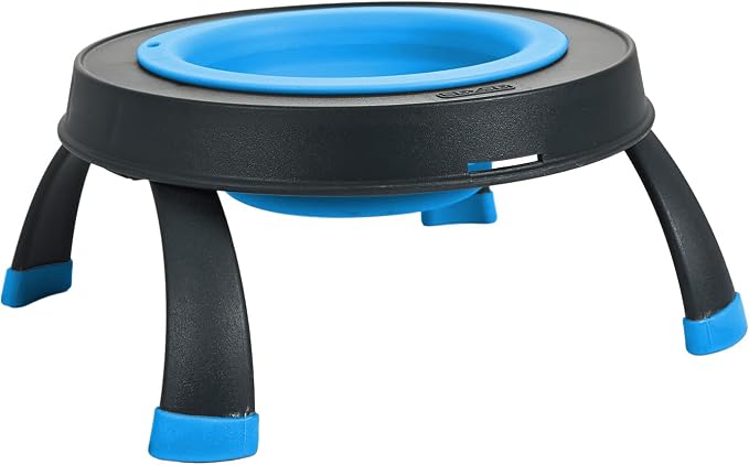Dexas Pets Single Elevated Pet Feeder/Pet Bowl, I.5 Cup Capacity, Pro Blue, Small