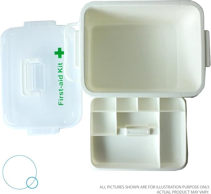 Deke Home - Portable First Aid & Medicine Organizer Box with Handle – Plastic Family Medical Storage Kit for Travel, Car, Home, Camping, Office + Pill Cutter