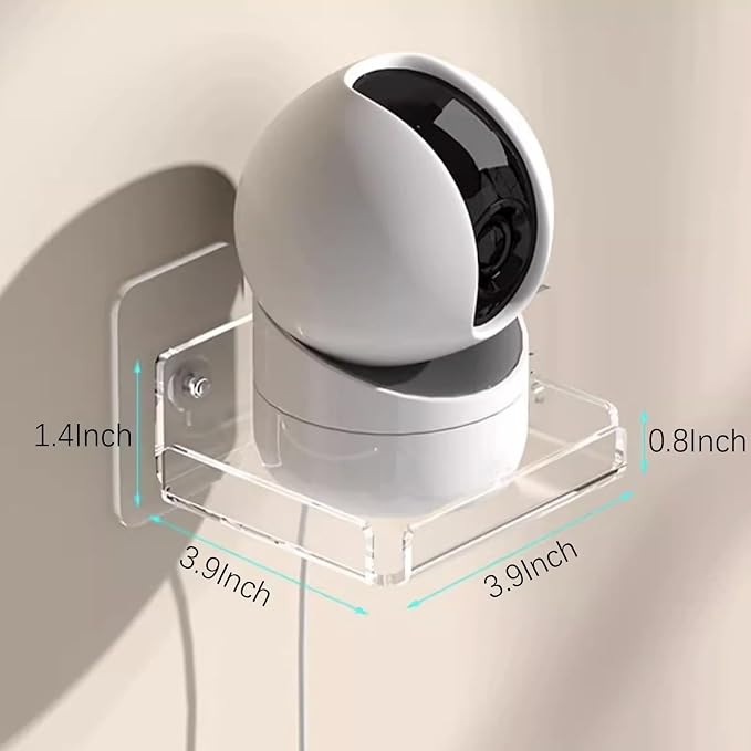 2 PCS No Drill Wall-Mount Shelf for Security Cameras, Floating Security Camera Wall Holder for Pet Monitor Indoor Camera and Speakers, Non-Trace Wall Bracket for Nest, Blink, Indoor Cams