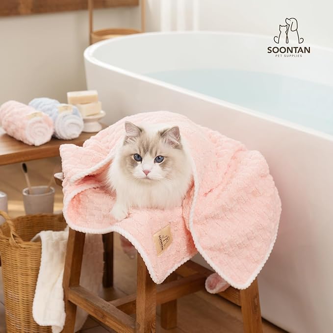 Cloud Pet Towels – Absorbent, Soft Microfiber Towels for Drying Dogs and Cats, Quick-Dry, Includes 2 Sizes