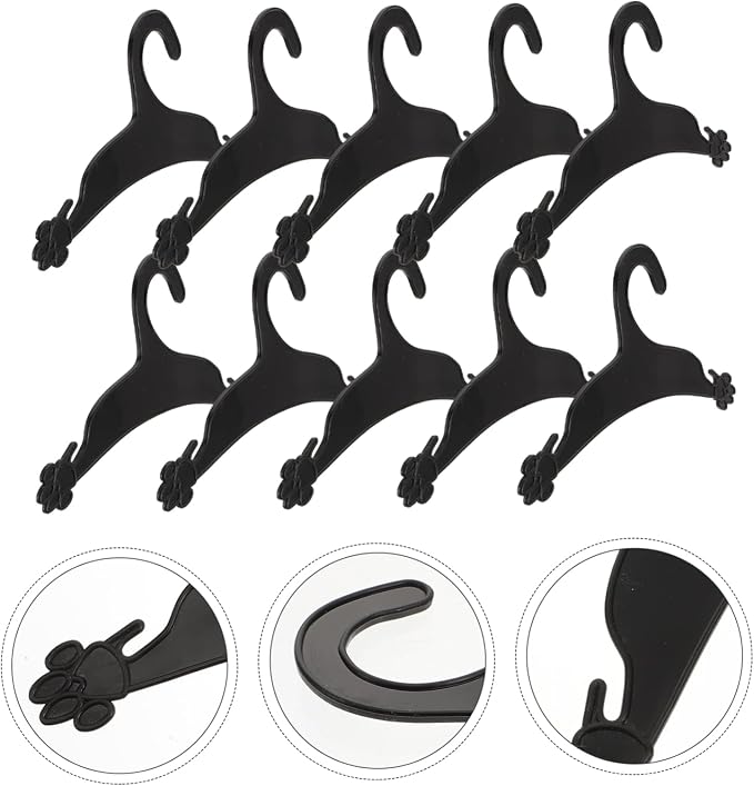 MAGICLULU 10pcs Pet Clothes Hanging Rack Claw Shaped Garment Hanger for Dogs Lightweight Windproof Coat Organizer for Pet Apparel
