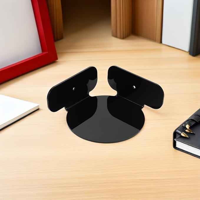 ABOOFAN 2pcs Security Camera Wall Shelf and Speaker Mount Bracket for Home, Black Circular Corner Wall Router Holder for Monitor Storage and Small Organization