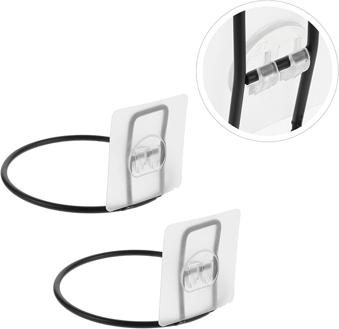 UKCOCO Pet Food Bowl Hanging Rack 2pcs Iron Wall-Mounted Feeder Bracket with Nail-Free Adhesive for Household Dog and Cat Feeding Supplies