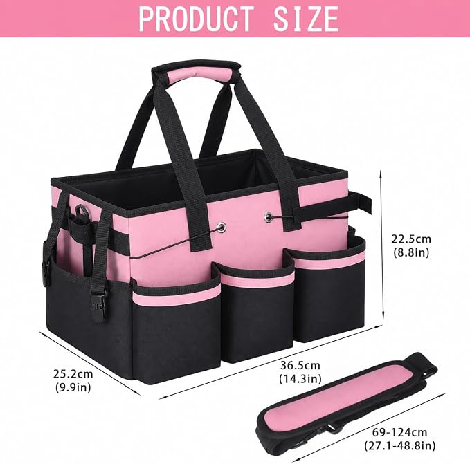 Portable Dog Grooming Bag 5 Compartments, Oxford Fabric Tote Bag for Dogs and Cats, Pet Storage Organizer for Grooming Tool Kit, Doggie Diaper Bag, Pet Stuff Oganizer with 8 Pockets