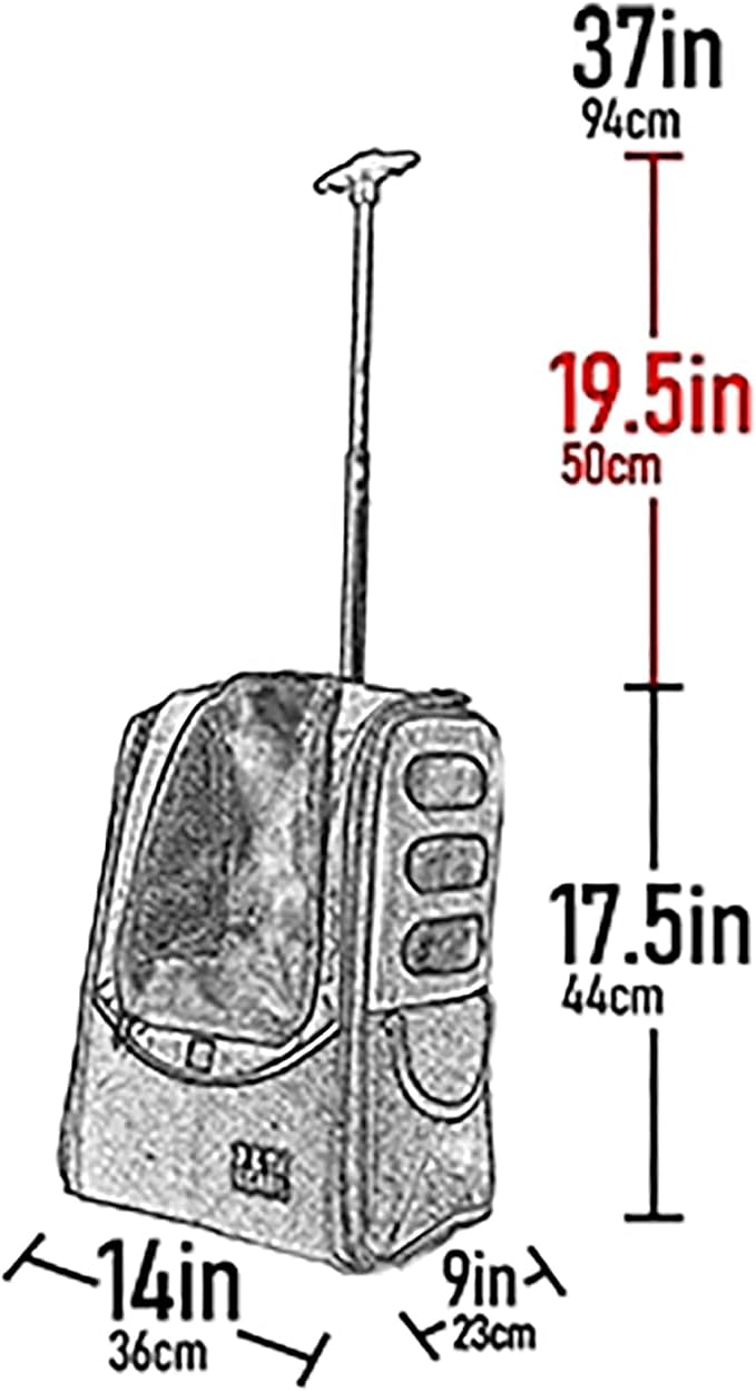 Pet Gear I-GO2 Roller Backpack, Travel Carrier, Car Seat for Cats/Dogs, Mesh Ventilation, Included Tether, Telescoping Handle, Storage Pouch, 2 Models, Available 12 Colors